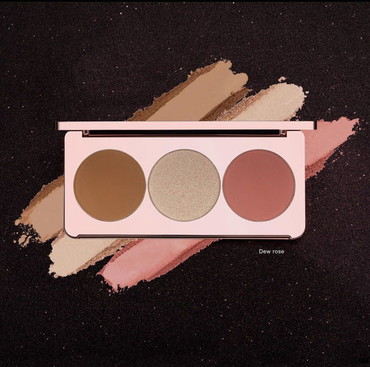 Trio Highlighter Palette DEW ROSE 01